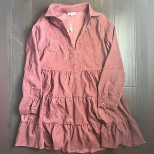 Lilou Dusty Rose Corduroy Dress
